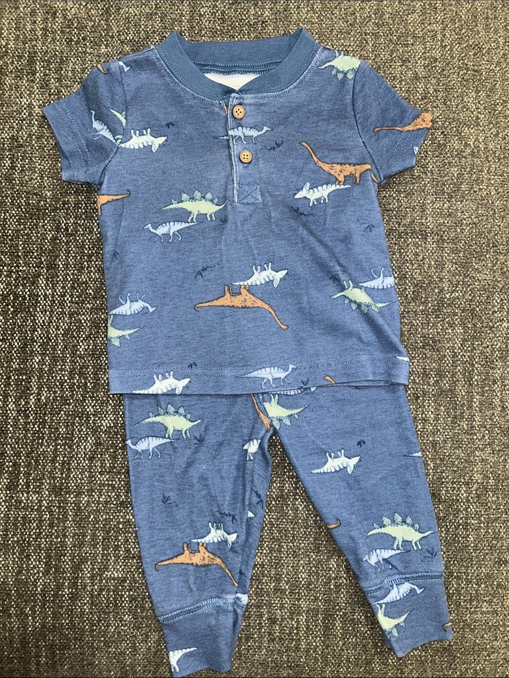 Carter's Blue Short Sleeve Dinosaur Set